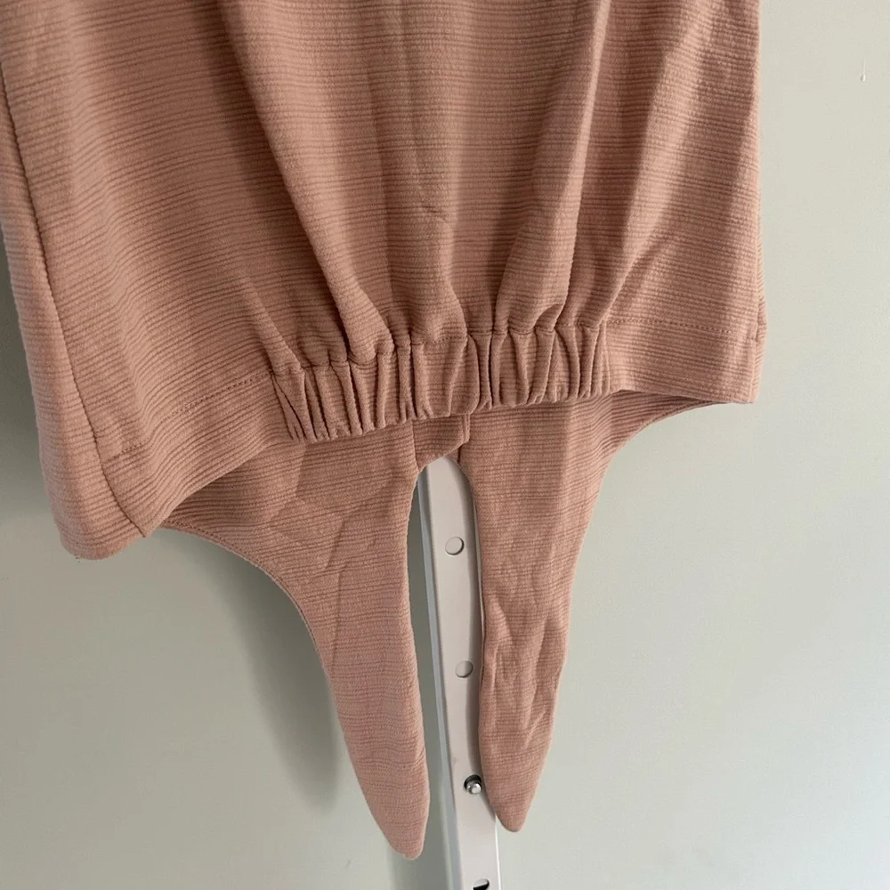 J. Crew Blush Pink Ribbed Button Down Tie Front Tank